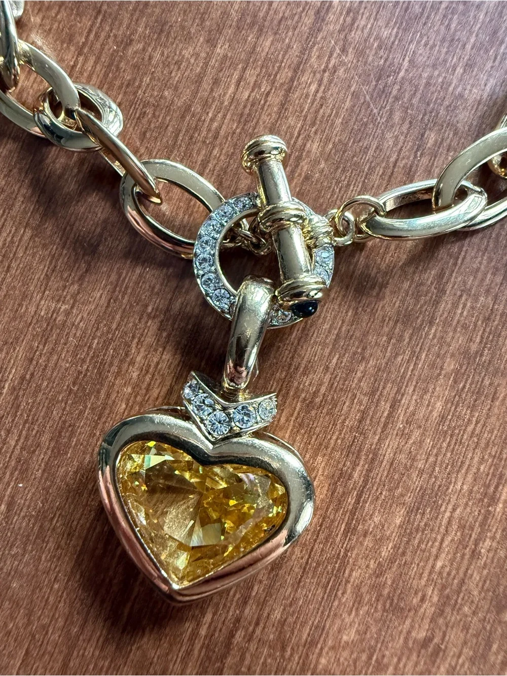 Nolan Miller gold tone necklace with beautiful gemstones (likely CZ) - Picture 2 of 9